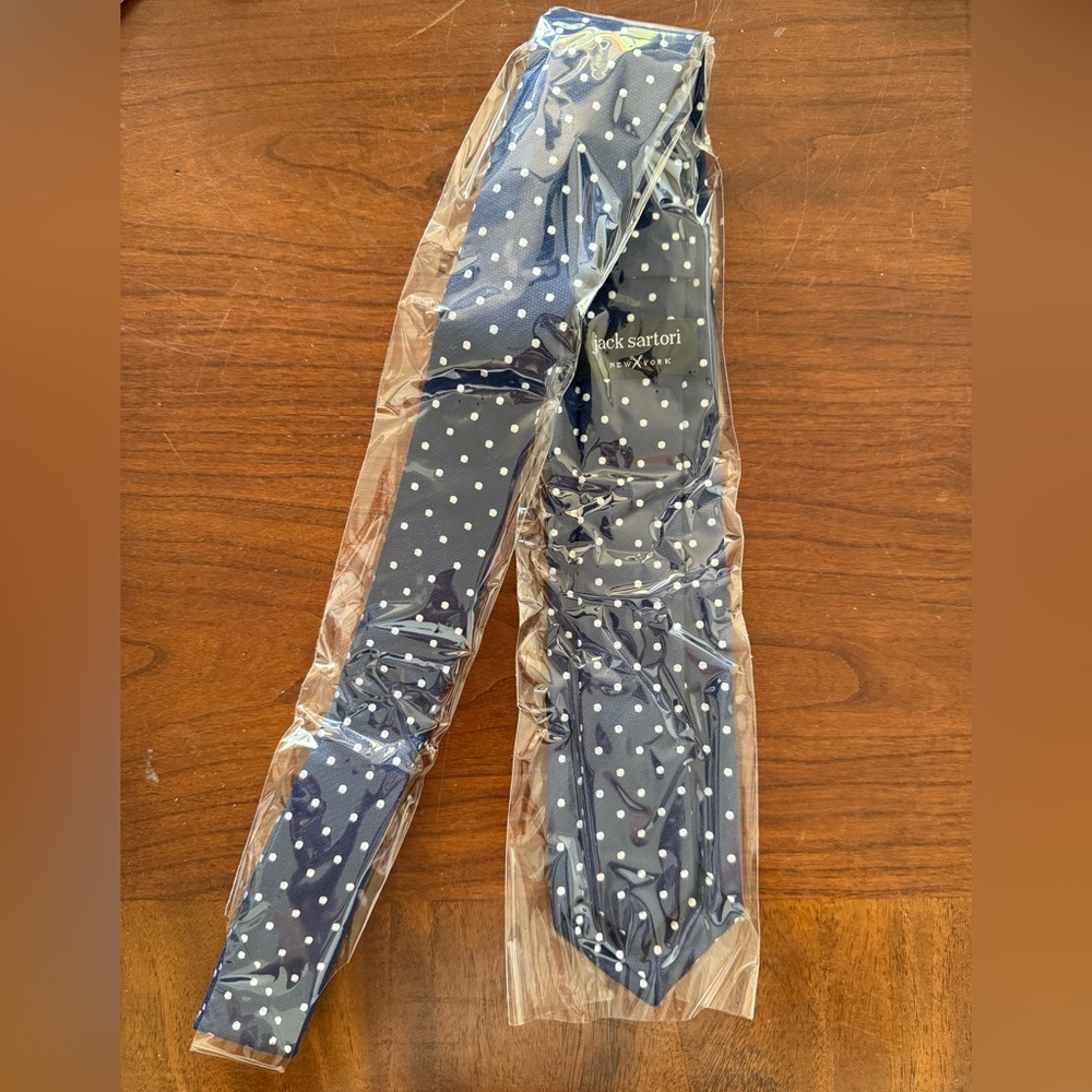 NWOT Men’s Navy & White Jack Sarotori Neck Tie